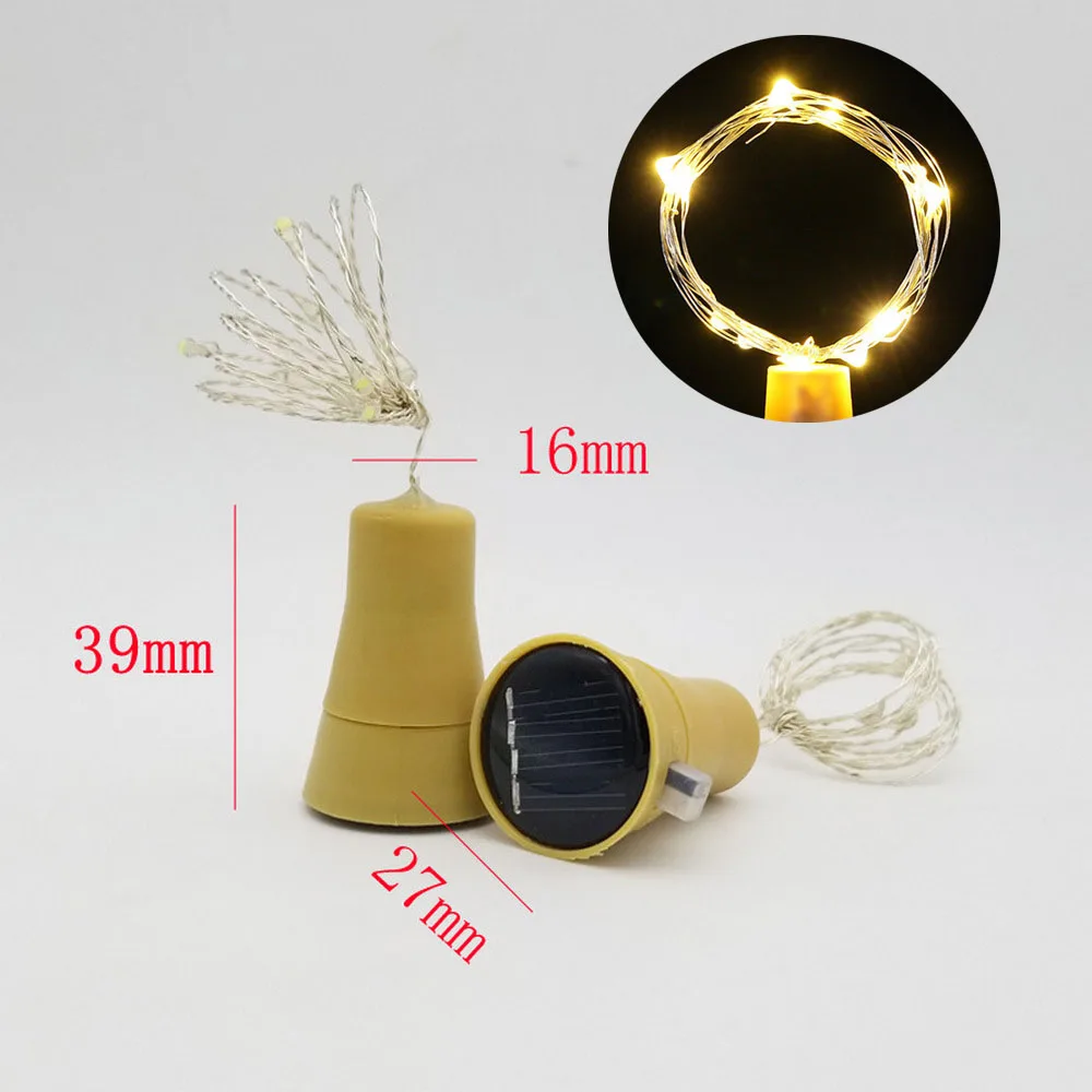 6 pcs per lot 10LED/15LED/20LED Garland Solar Wine Bottle Lights Fairy Lights Christmas Light LED Copper Garland Wire led light