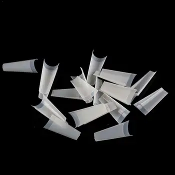

1 Box + 500pcs Tips Transparent Half Cover False French Design UV Acrylic DIY Gel Art Artificial Set Tool Nail Manicure Q0B8