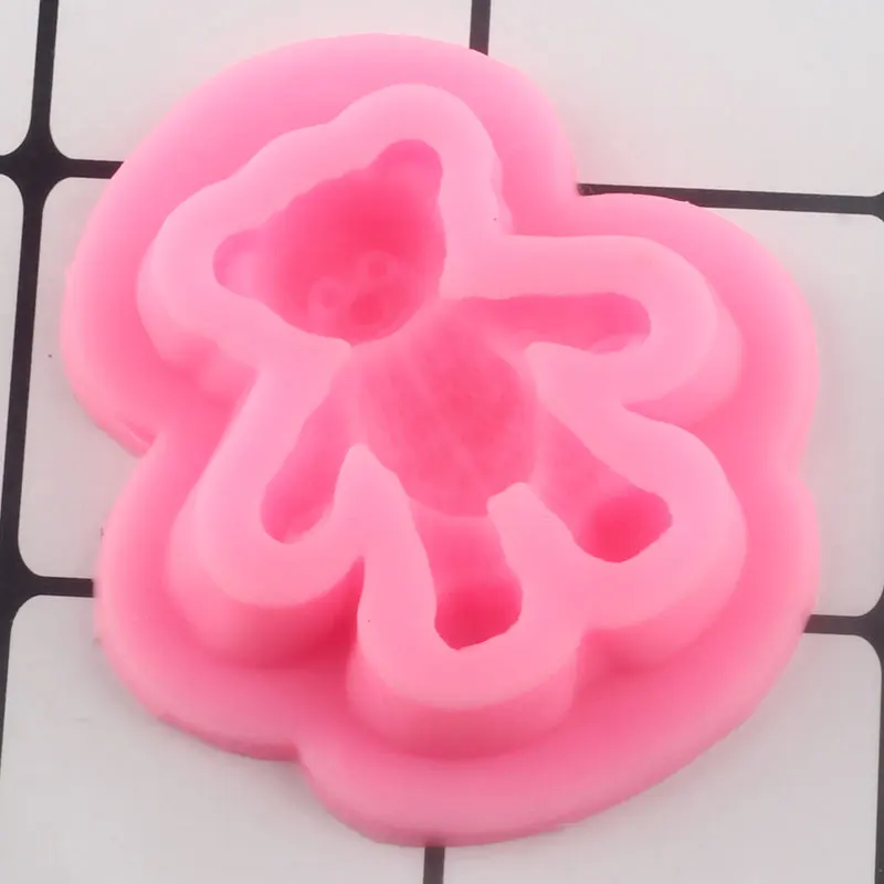3D милый мини-медведь Силиконовые формы DIY для украшения торта на день рождения инструменты кекс Топпер помадка форма конфеты глина шоколадные формы