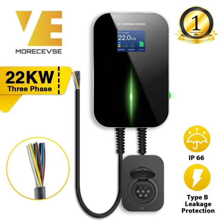 32A 3 фазное зарядное устройство для электромобиля EVSE Wallbox EV зарядная станция типа 2