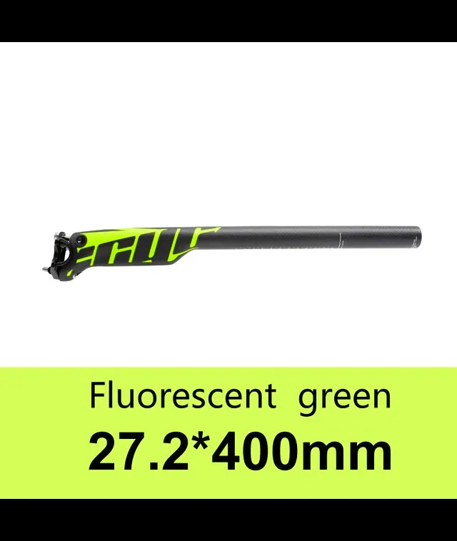 Carbon Fiber Seat Post MTB Mountain Bike Road Bicycle Ultralight Seat Tube 27.2-30.9-31.6mm*350mm/400mm Bike Seatpost Cycling - Цвет: 27.2x400mm Green 2
