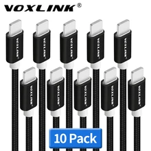 VOXLINK 8-контактный USB кабель 10 Упаковка нейлоновые плетеные кабели для зарядки USB зарядное устройство Шнур для iPhone X XS XR 8 7 6 Plus, 6S Plus, 5S, iPad