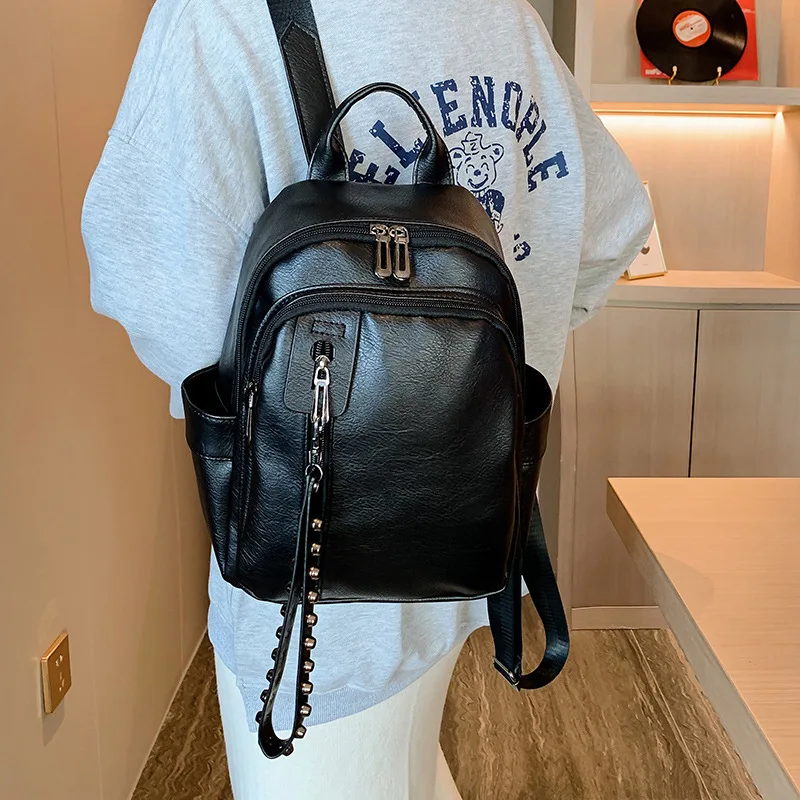 Solid Leather Backpack Multi Funtion 
