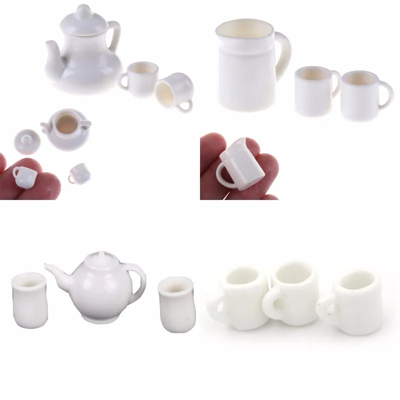 1Set Mini Kawaii 1:12 Dolls House Miniature Cups Pot Set Dollhouse Direction Furniture Toys Coffee Tea Acc | Игрушки и хобби