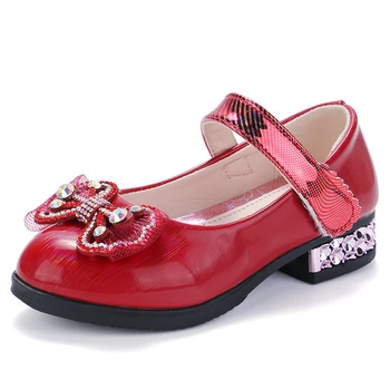 

New arrival Spring Children Flats Fashion bow-knot Girls Leather shoes Student dance shoes Kids Princess shoes 02A