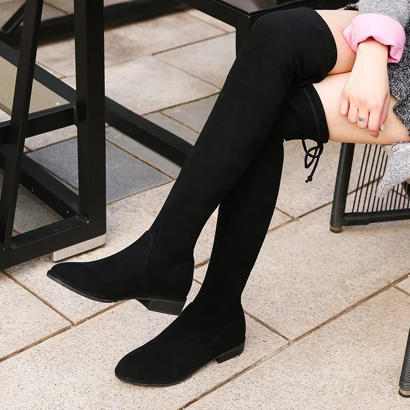 

Shoes High Heel Boots Winter 2019 Season Overknee Long Boots Woman Overknee Increase Elastic Boots Woman