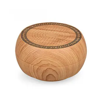 

ABHU-Bluetooth Speaker Portable Mini Outdoor Wireless Speakers Wooden Style LED Round Oak chess Bluetooth Speakers