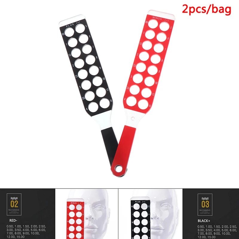 2Pcs New Optical Retinoscopy Rack Lens Set 32 Lenses Framing Lens With Nylon Pocket