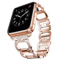 Браслет металлический Алмазный для Apple Watch Band 44 мм 42 iwatch SE 6 5 4 3 2 1 38