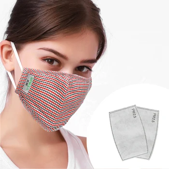 

Performance Anti Dust Fog Face Respirator Fashion Cotton Washable Reusable Cover Mouth Masks + 2Pcs Activated Carbon Filter