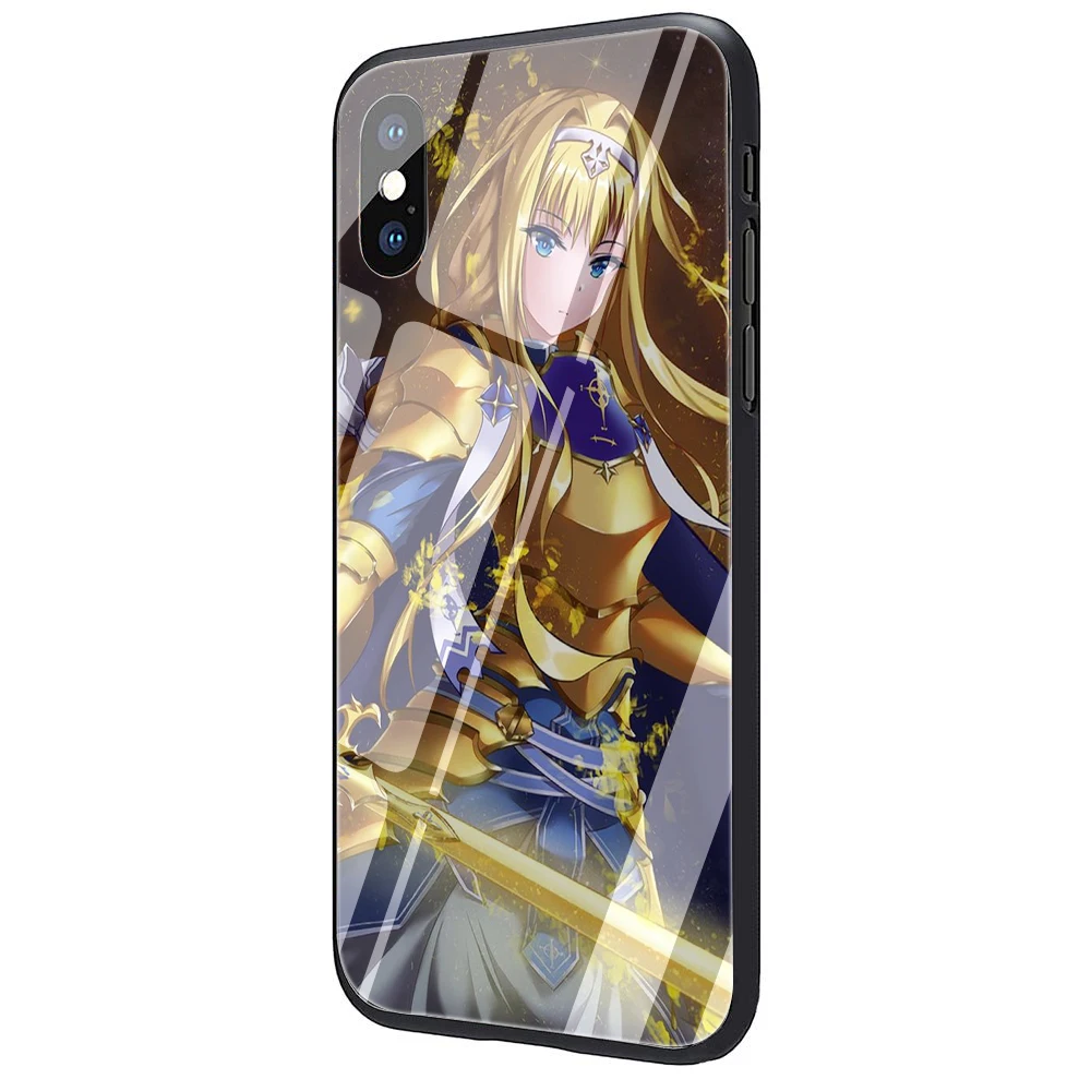 EWAU Sword Art Online Alicization закаленное стекло чехол для телефона чехол для iPhone 5 5S SE 6 6s 7 8 Plus X XR XS 11 Pro Max - Цвет: G8