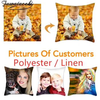 

Fuwatacchi Custom Flax/ Polyester Cushion Covers Personalized pillow covers for home sofa decorative throw pillowcase 45x45cm