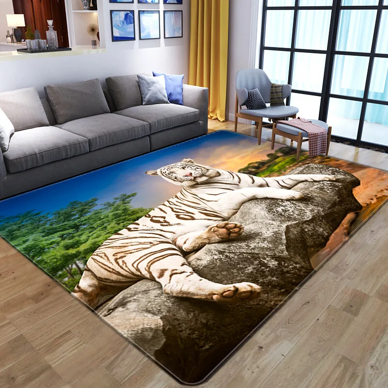 Ковры 3D Тигр Медведь животный принт Домашний напольный коврик для гостиной спальни нескользящий кухонный коврик Tapis Alfombra Детский ковер - Цвет: 5