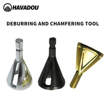 

HAVADOU 5 Pieces Deburring External Chamfer Tool Stainless Steel Remove Burr Tools Drill Bit Gold Silver Black