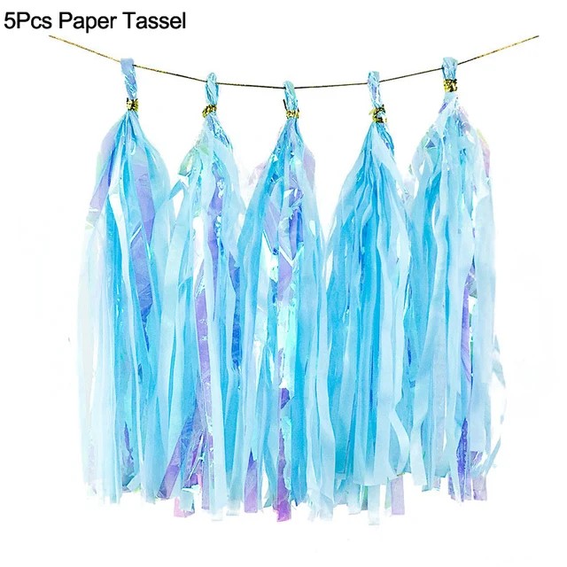 Little Mermaid Party Balloons 32inch Number Foil Balloon Kids Birthday Party Decoration Supplies Baby Shower Decor Helium Globos 5pcs paper tassel