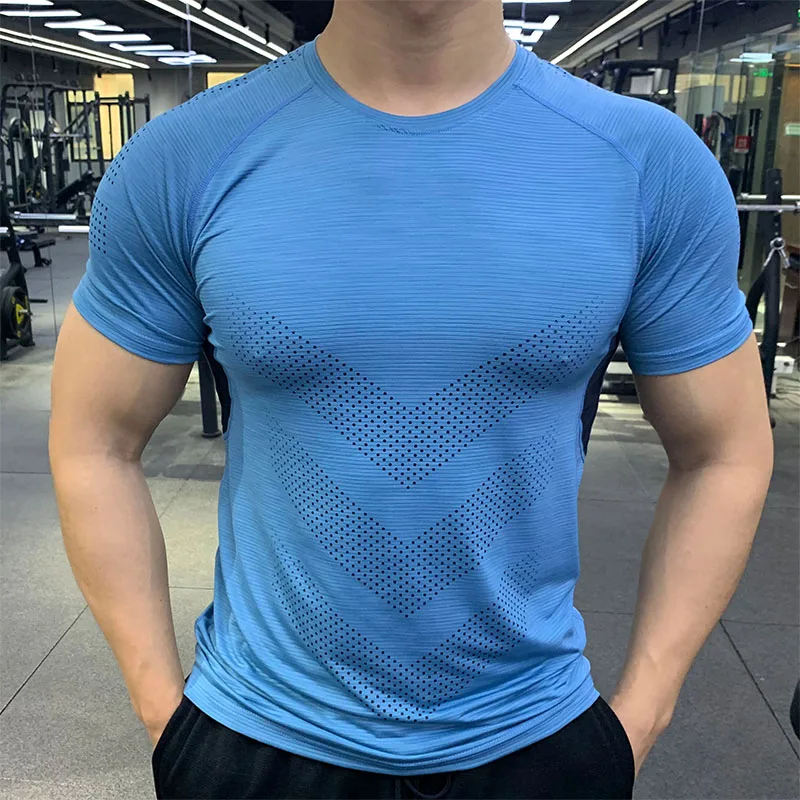 Compression Short Sleeve Men's Gym Workout T Shirt Men's Fitness Apparel, Men's Sports