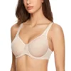 Women's Seamless Full Coverage Underwire Lightly Padded Basic Minimizer T-shirt Bra Plus Size 30-44 C D DD E F ► Photo 1/6