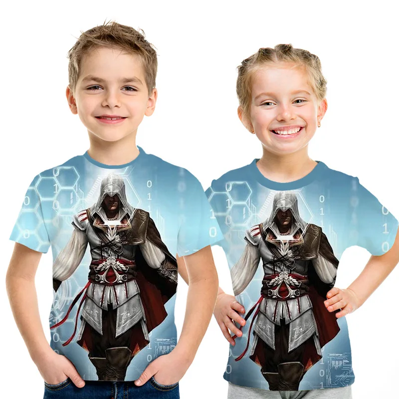 NT872 Лето г. Новая Готическая футболка с 3d принтом Assassin Creed, Детская футболка на заказ одежда в стиле хип-хоп, аниме футболка для мальчиков и девочек топы с рисунками - Цвет: NT872