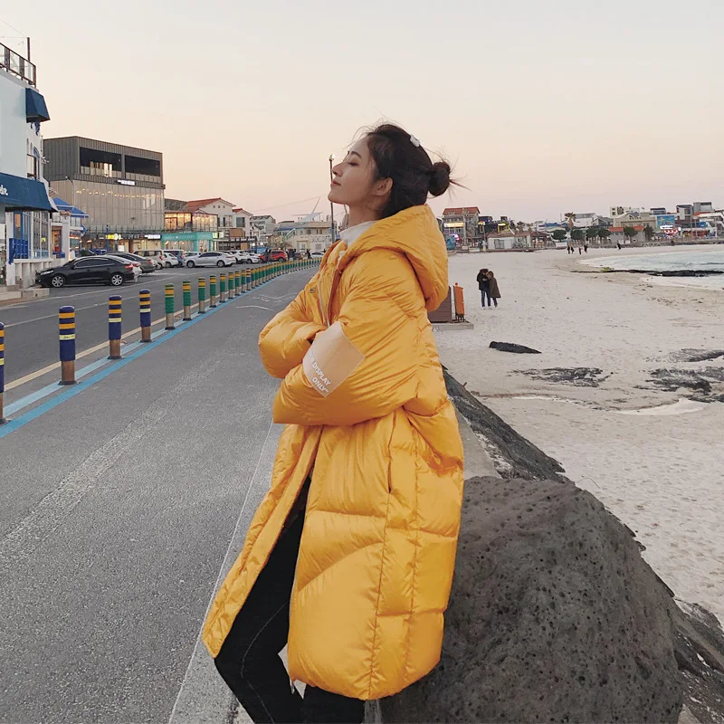 

Down Coat Women's Mid-length Cotton-padded Clothes Women's 2019 New Style Korean-style INS Cotton Coat inflooring lian Cap BF Co
