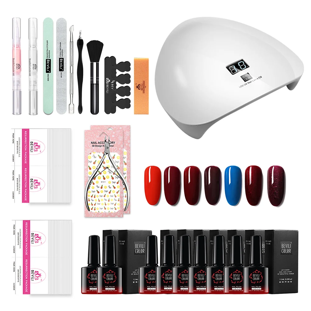 

Manicure Set With Lamp 24/36W Nail Dryer Nail Brush Gel Nail Polish Kit Manicure Tools Nail Polish Base Coat Set Nail Tools