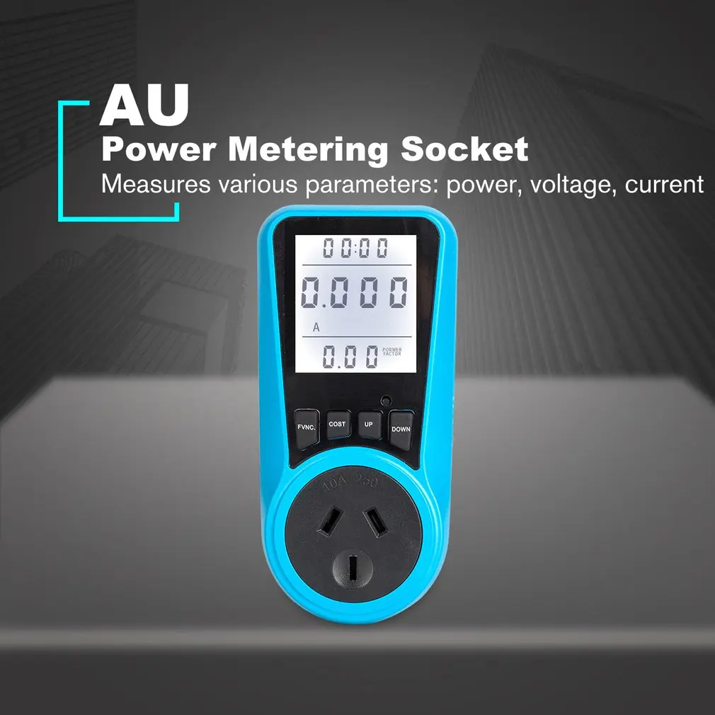 Backlight Power Metering Socket Electric Power Monitor Intelligent Billing Socket Electric Meter EU/US/UK/AU/FR/BRA Plug