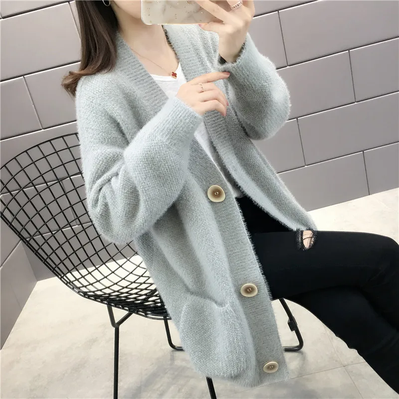 Blusas De Inverno Feminina, новинка 9270, зимний длинный вязаный кардиган с карманами, 66-1/F, 11 ряд, 5 полок