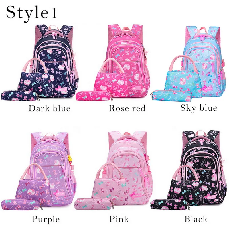

3pcs Waterproof Children School Bags For Girls Princess School Backpacks Kids Printing Backpack Set Schoolbag Kids fashion