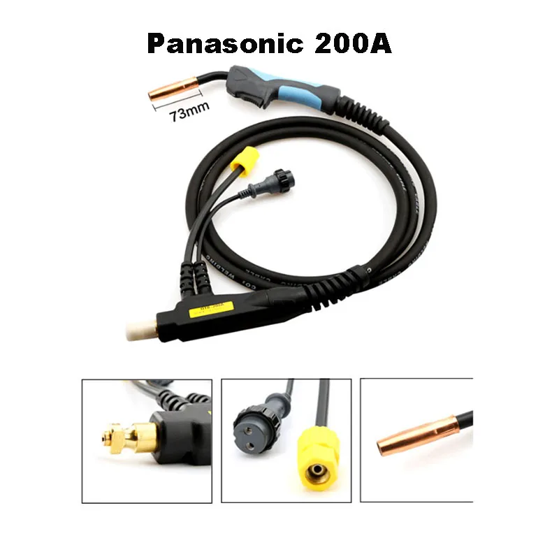 CO2 Welding Torch 3 Meters Carbon Dioxide Gas Shielded Welder Machine Parts For Panasonic 200A / 35