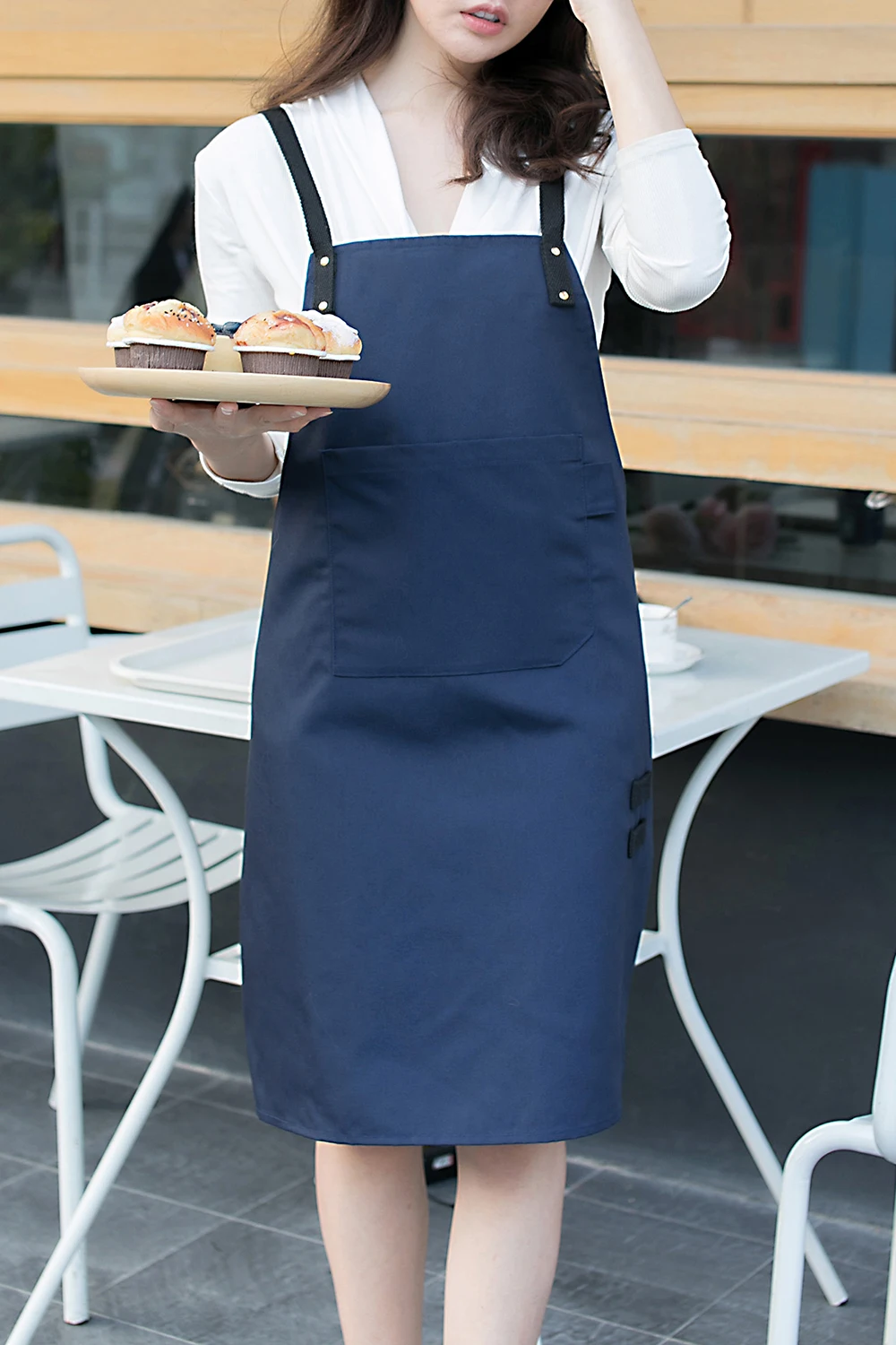 New Fashion Canvas Kitchen Aprons For Woman Men Chef Work Apron For Grill Restaurant Bar Shop Cafes Beauty Nails Studios Uniform
