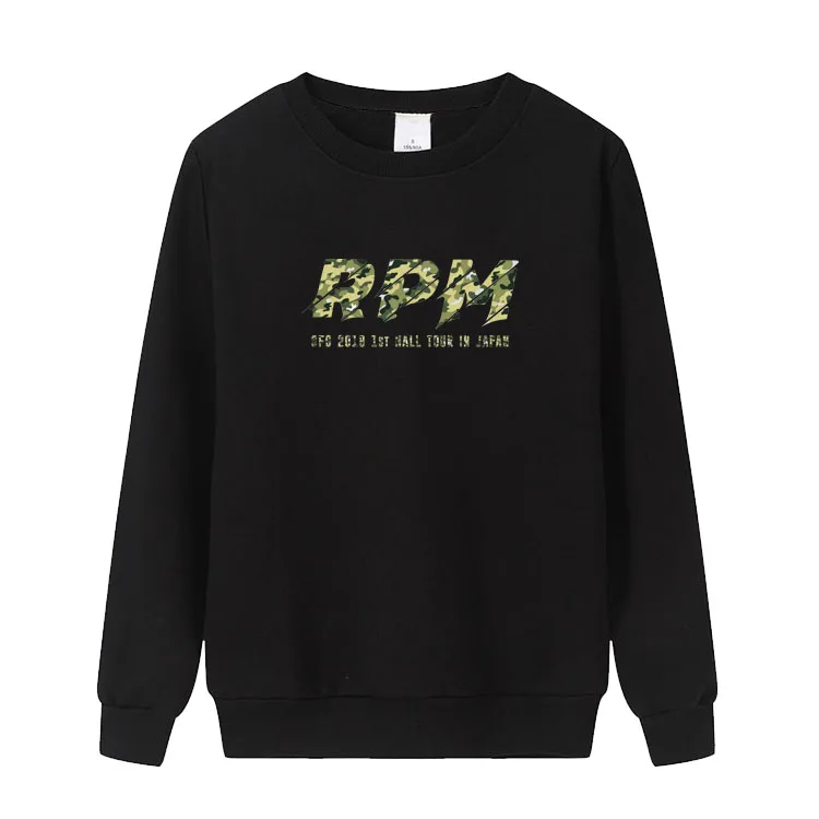 Новое поступление kpop sf9 1st hall tour RPM же Печать Тонкий Свитшот унисекс пуловер с круглым вырезом Свободные толстовки черный/белый