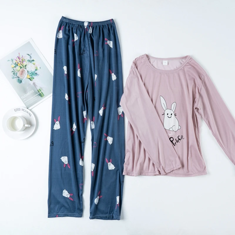 Women's Sleepwear Cute Cartoon Print Set Pajamas for Women Pajama Set  Sleep Tops and Pajamas Set Pajamas for Teen Girls pyjama sets