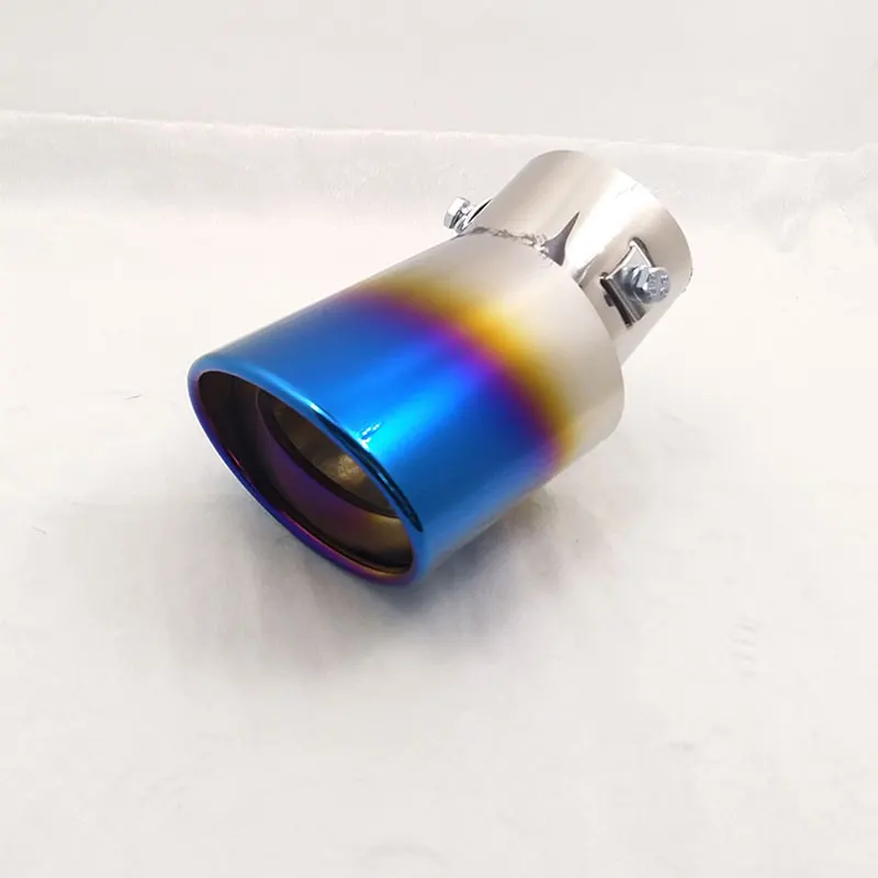 Car Vehicle Curved Tail Throat Rear Round Exhaust Pipe Muffler Tip Universal