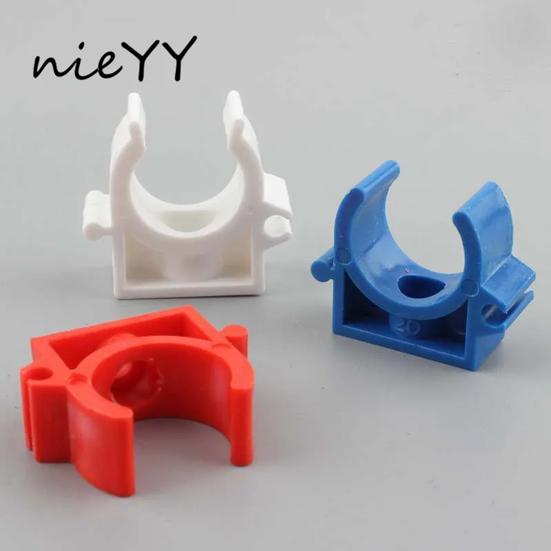 

10pcs 16 20 25 32mm PVC Electrician Tube Pipe Clamp Plastic 3/8'' 1/2'' 3/4'' 1'' Wire Card Border Card Line Pipe Clamp Fittings