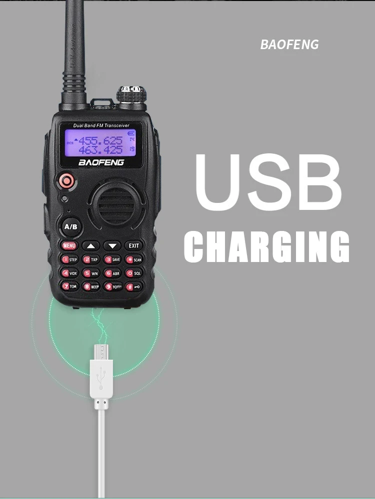 BaoFeng A52 Walkie Talkie 5W 1800mAh Dual Band CB Ham Portable Radio Pofung BF-A52 Original Two Way Radio BFA52 A-52 Transceiver