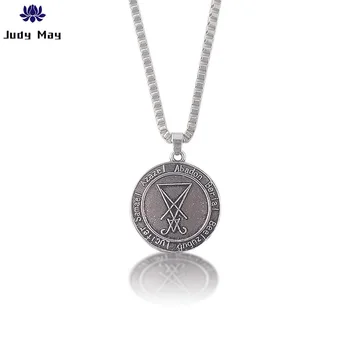 

Retro Satanic Jewelry Lucifer Pentagram Baphomet Amulet Goat Satan Wiccan Satanism Pendant Necklace Jewelry Gift