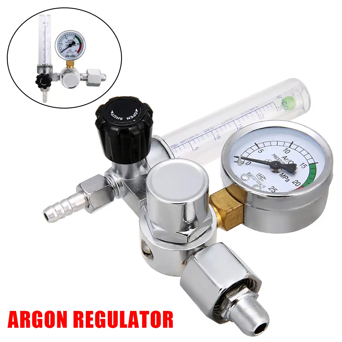 0-25 Mpa Argon CO2 Mig Tig Flow Meter Gas Regulator Flowmeter Welding Gauge