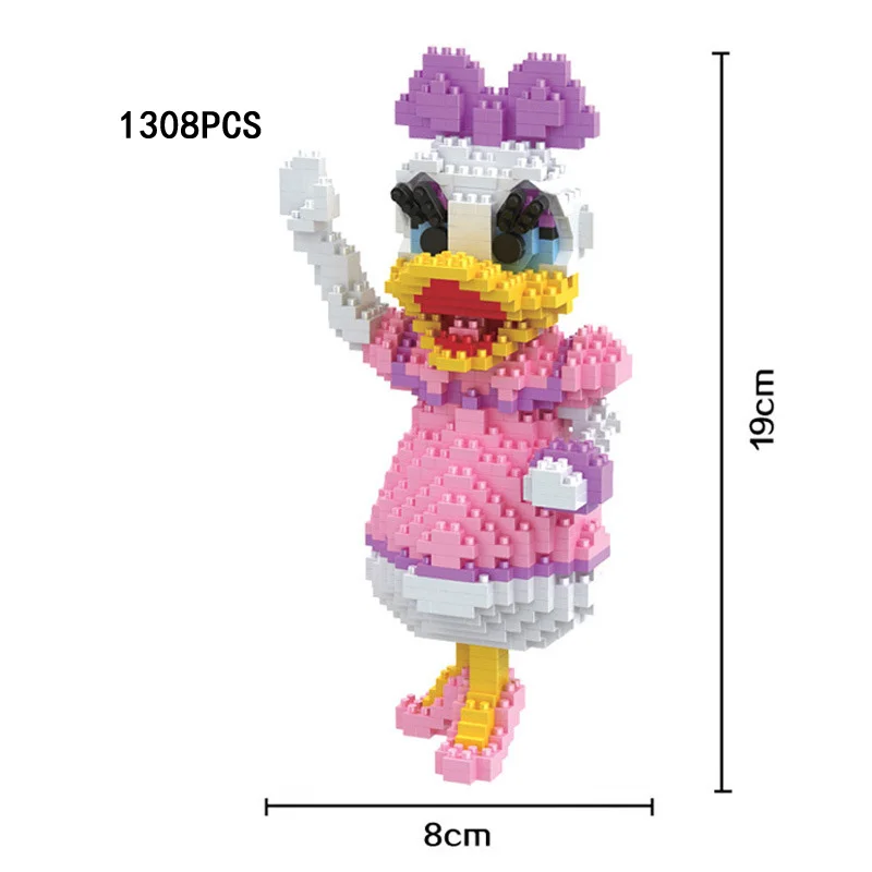 Забавный парк развлечений мультфильм утка собака микро алмазный строительный блок Микки, Минни, Дональд Гуфи Дейзи фигурки нанокирпичи игрушки - Цвет: daisy