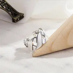 Корейские модные кольца с широкой поверхностью, большие женские кольца с буквенным крестом, простые кольца из стерлингового серебра 925