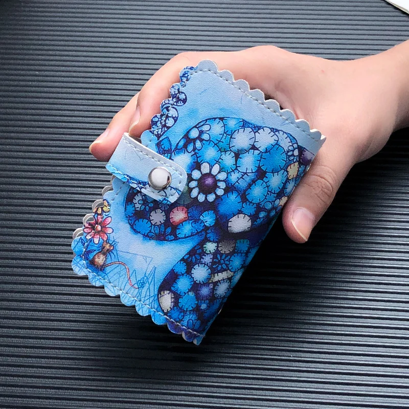 

NI WEI ER Cute Elephant Card Bag Multi Position Bank Card Case Cover Large Capacity Id Credit Cards Holder Driver's License Bag