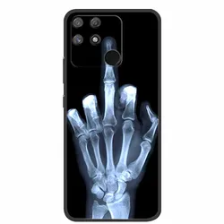 Wild Animal Design Black Silicone Soft Phone Cover for POCO C40 (B06.CH.19)
