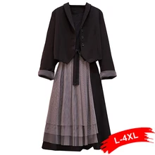 Дизайнерский короткий Блейзер размера плюс в стиле барокко, пиджак 3Xl 4Xl, Женский Однобортный блейзер с сетчатым платьем, элегантная верхняя одежда