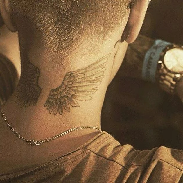 Details 91+ about wings neck tattoo super hot .vn