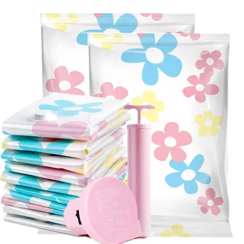 

Home Organizer Transparent Border Foldable Compressed Large Seal Space Saving Seal Package Vacuum Bag for Clothes Storage Bags