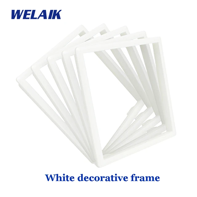 White WELAIK EU серебристый-декоративная рамка-поверхность Chrome-plating-ZSK101Y - Цвет: White