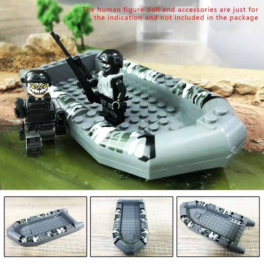 

Building Blocks Toy Children's Educational Toy Military Building Blocks Accessories Camouflage Rubber Boat