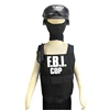 Пуленепробиваемый жилет и шлем для полицейской формы, костюм агента ФБР нарядное платье, наряд для детей от 3 до 9 лет, костюм полиции ► Фото 2/6
