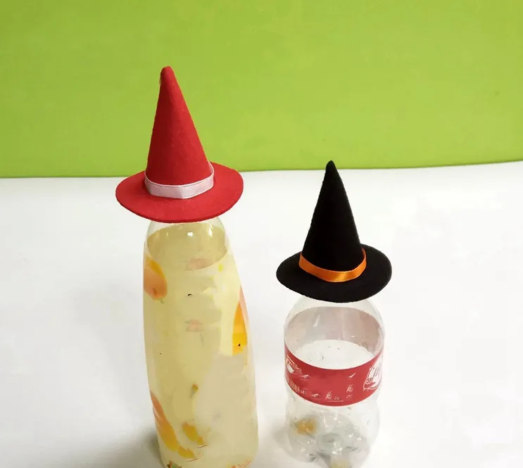 5 шт. мини шарф Войлок ведьмины колпаки шапка на Хэллоуин бутылки вина Декор для украшения для празднования Хеллоуина DIY аксессуары для волос ремесла