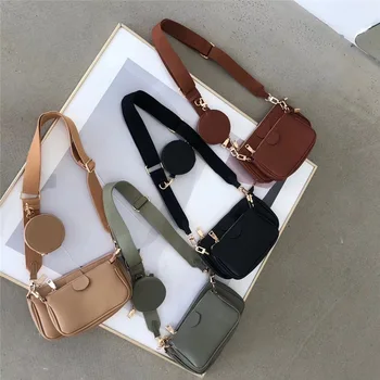 

2020 casual shoulder messenger bag female multi-purpose fashion solid color change mobile phone bag new