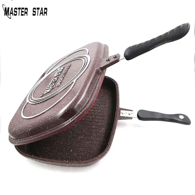 

Master Star 40cm Double Sided Fry Pan Die-Casting Factory Outlet Steak Frying Pan Grill Pot Kitchen Gas Cookware