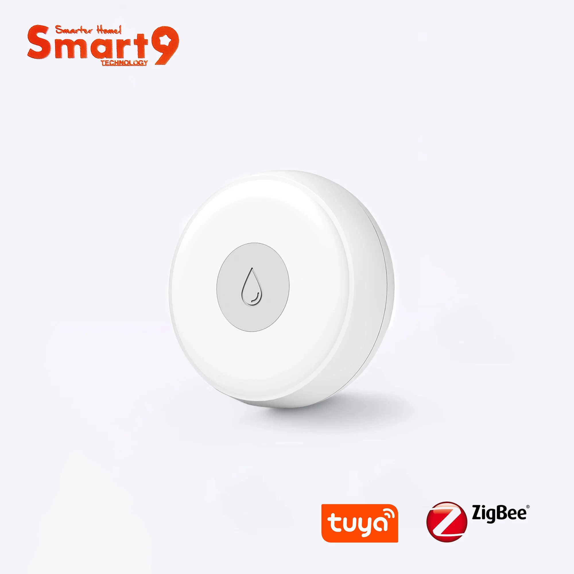 Датчик воды Smart9 ZigBee работает с концентратором TuYa от батареи круглой формы